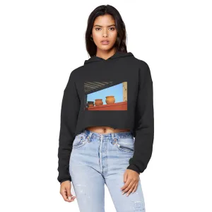DecorativeVases2 Unisex Cropped Raw Edge Boyfriend Hoodie