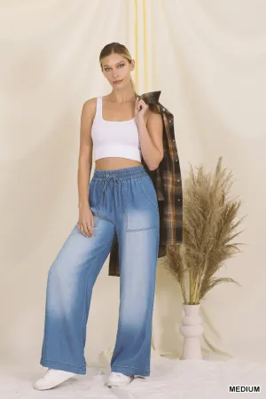 Denim Drawstring Pants
