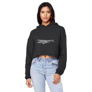 Dino Sea Creature Unisex Cropped Raw Edge Boyfriend Hoodie