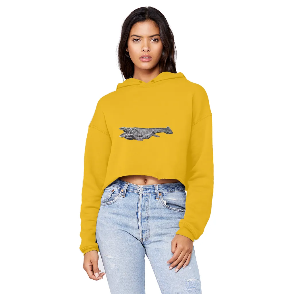 Dino Sea Creature Unisex Cropped Raw Edge Boyfriend Hoodie