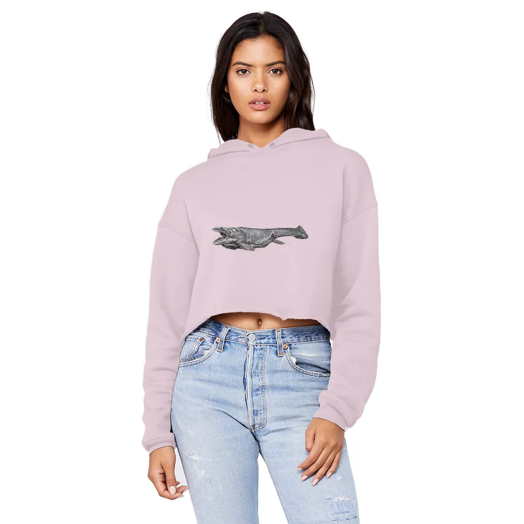 Dino Sea Creature Unisex Cropped Raw Edge Boyfriend Hoodie