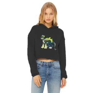 Doffis Ladies Cropped Raw Edge Hoodie