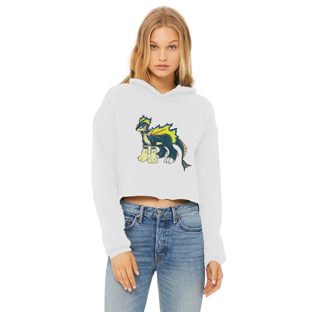 Doffis Ladies Cropped Raw Edge Hoodie