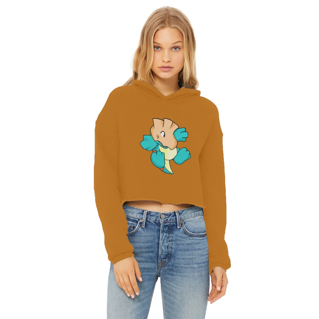 Dogat Ladies Cropped Raw Edge Hoodie