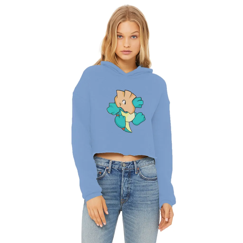 Dogat Ladies Cropped Raw Edge Hoodie