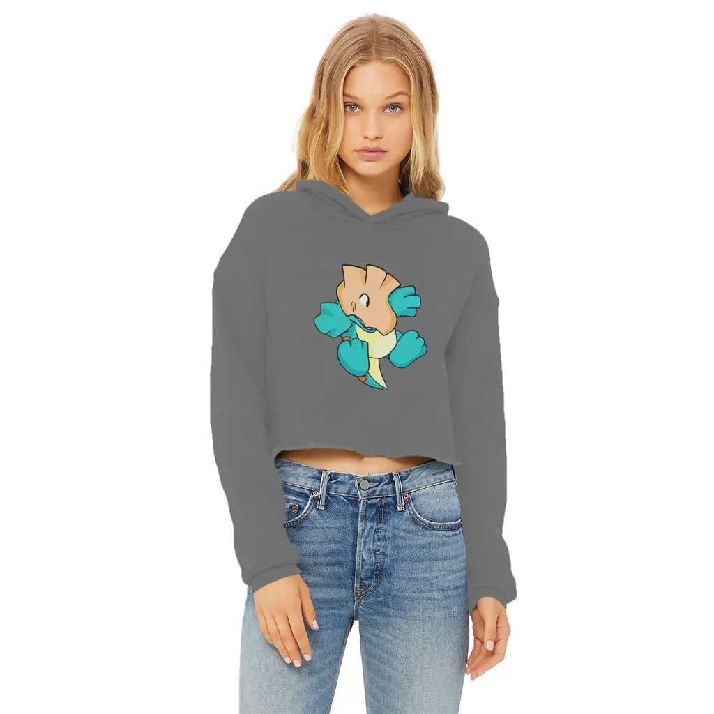 Dogat Ladies Cropped Raw Edge Hoodie