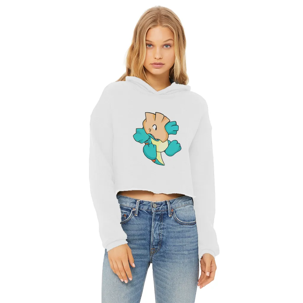 Dogat Ladies Cropped Raw Edge Hoodie