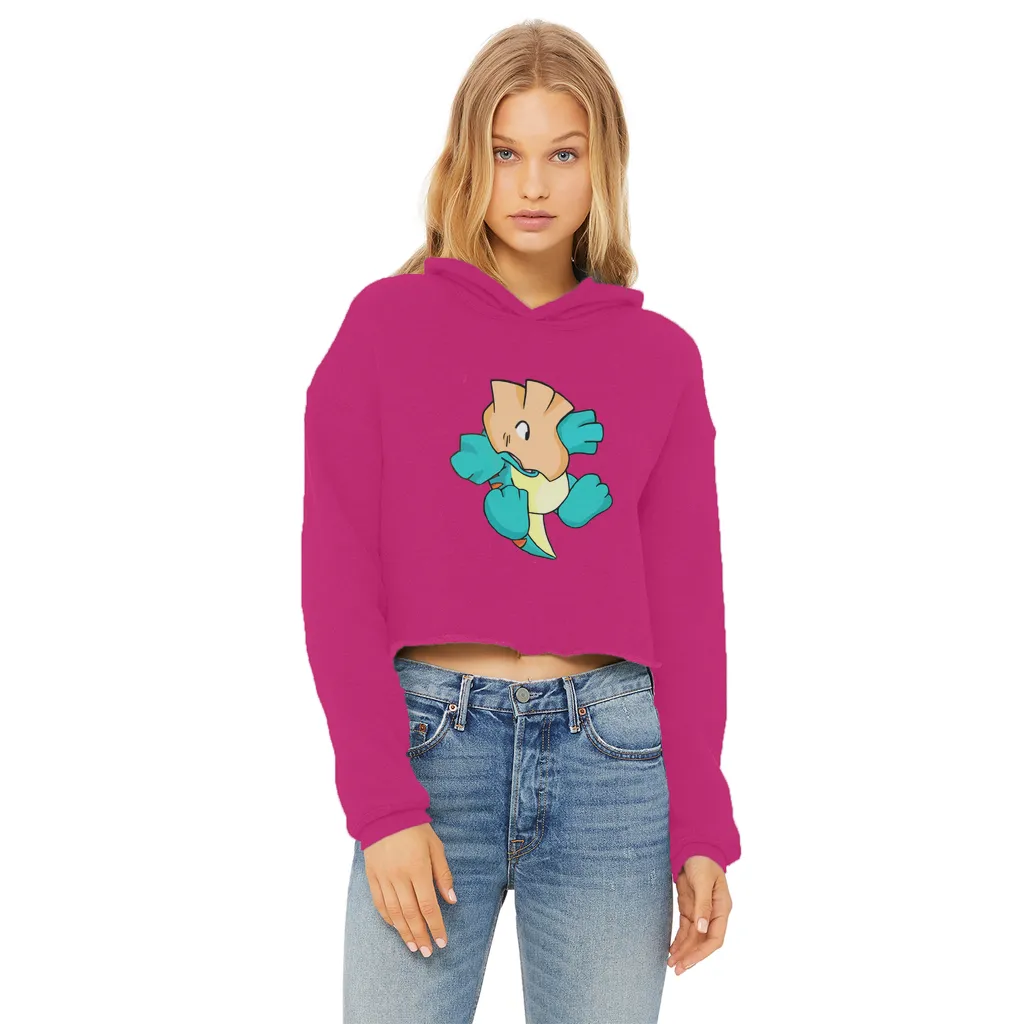 Dogat Ladies Cropped Raw Edge Hoodie