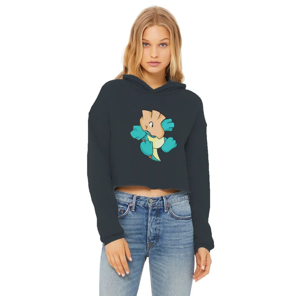 Dogat Ladies Cropped Raw Edge Hoodie