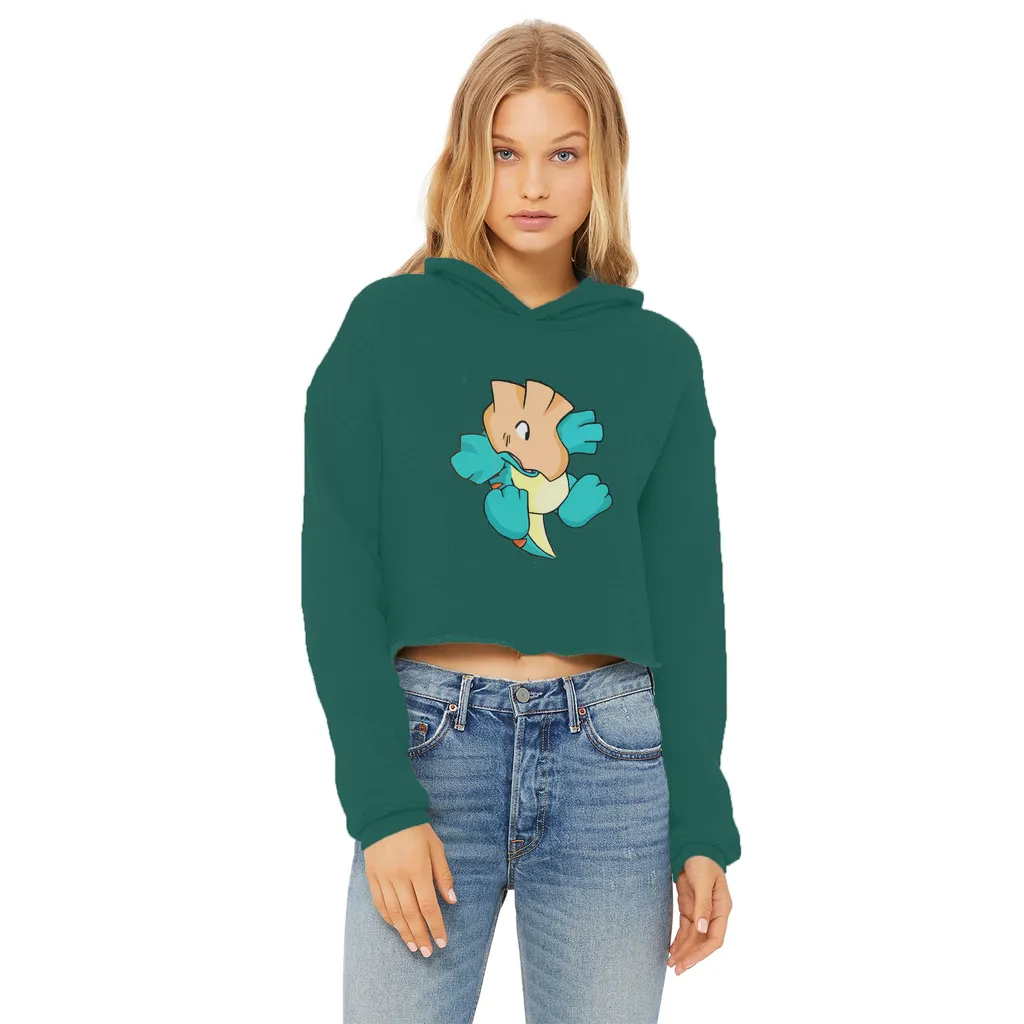 Dogat Ladies Cropped Raw Edge Hoodie
