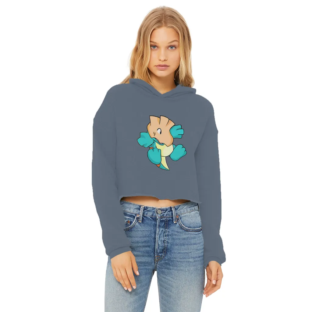 Dogat Ladies Cropped Raw Edge Hoodie