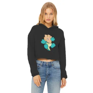 Dogat Ladies Cropped Raw Edge Hoodie