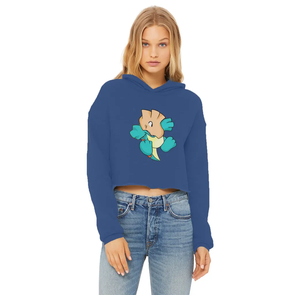 Dogat Ladies Cropped Raw Edge Hoodie