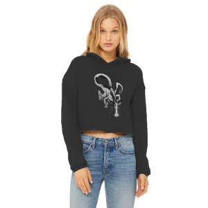 Dragon Ladies Cropped Raw Edge Hoodie