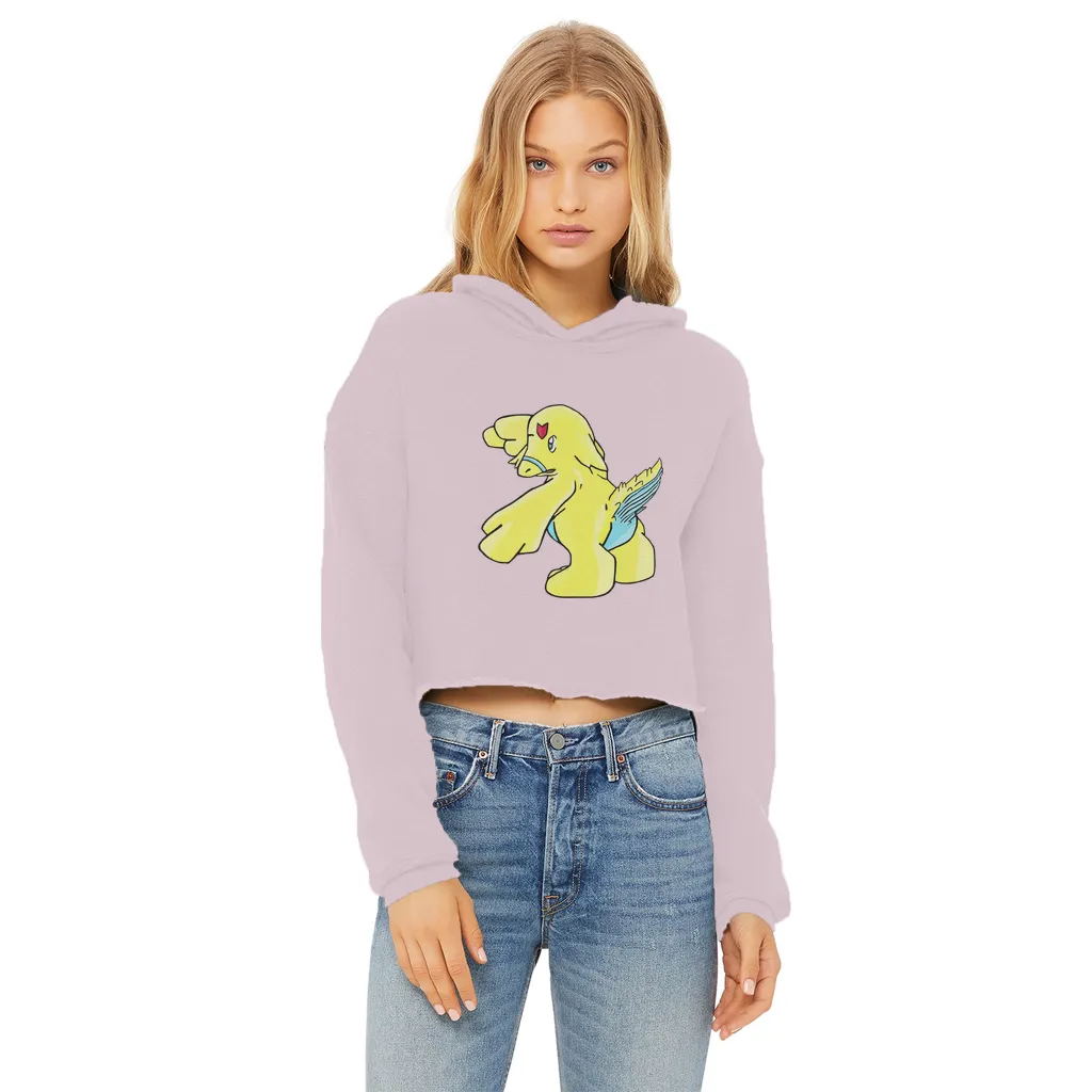 Ductil Ladies Cropped Raw Edge Hoodie