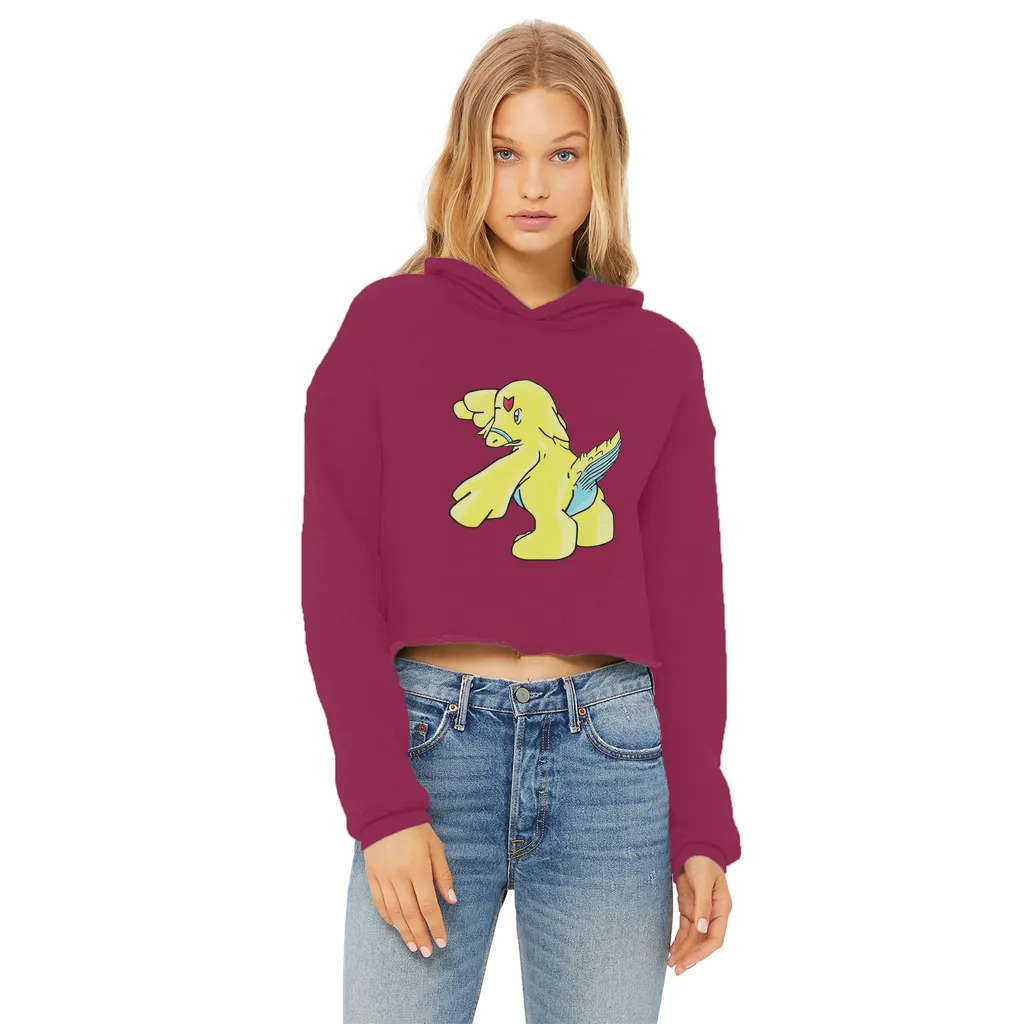 Ductil Ladies Cropped Raw Edge Hoodie