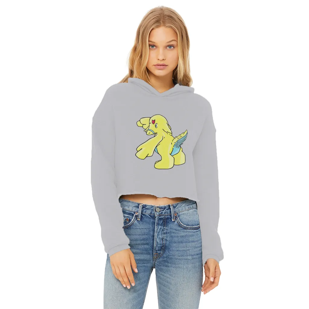 Ductil Ladies Cropped Raw Edge Hoodie