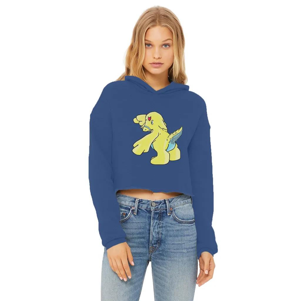 Ductil Ladies Cropped Raw Edge Hoodie