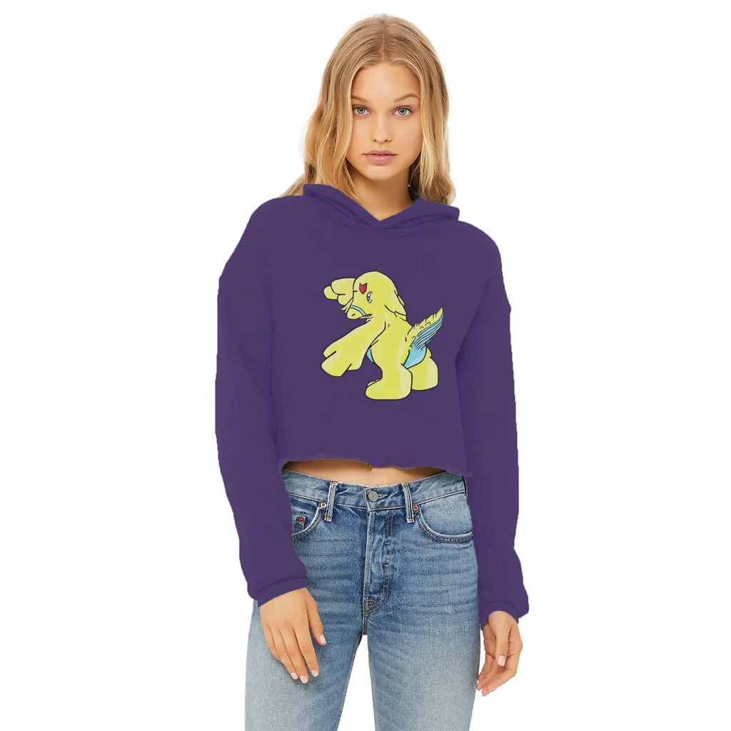Ductil Ladies Cropped Raw Edge Hoodie