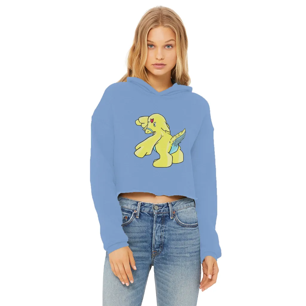 Ductil Ladies Cropped Raw Edge Hoodie
