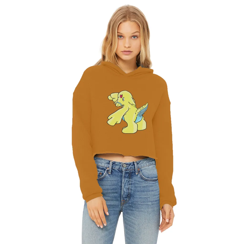 Ductil Ladies Cropped Raw Edge Hoodie