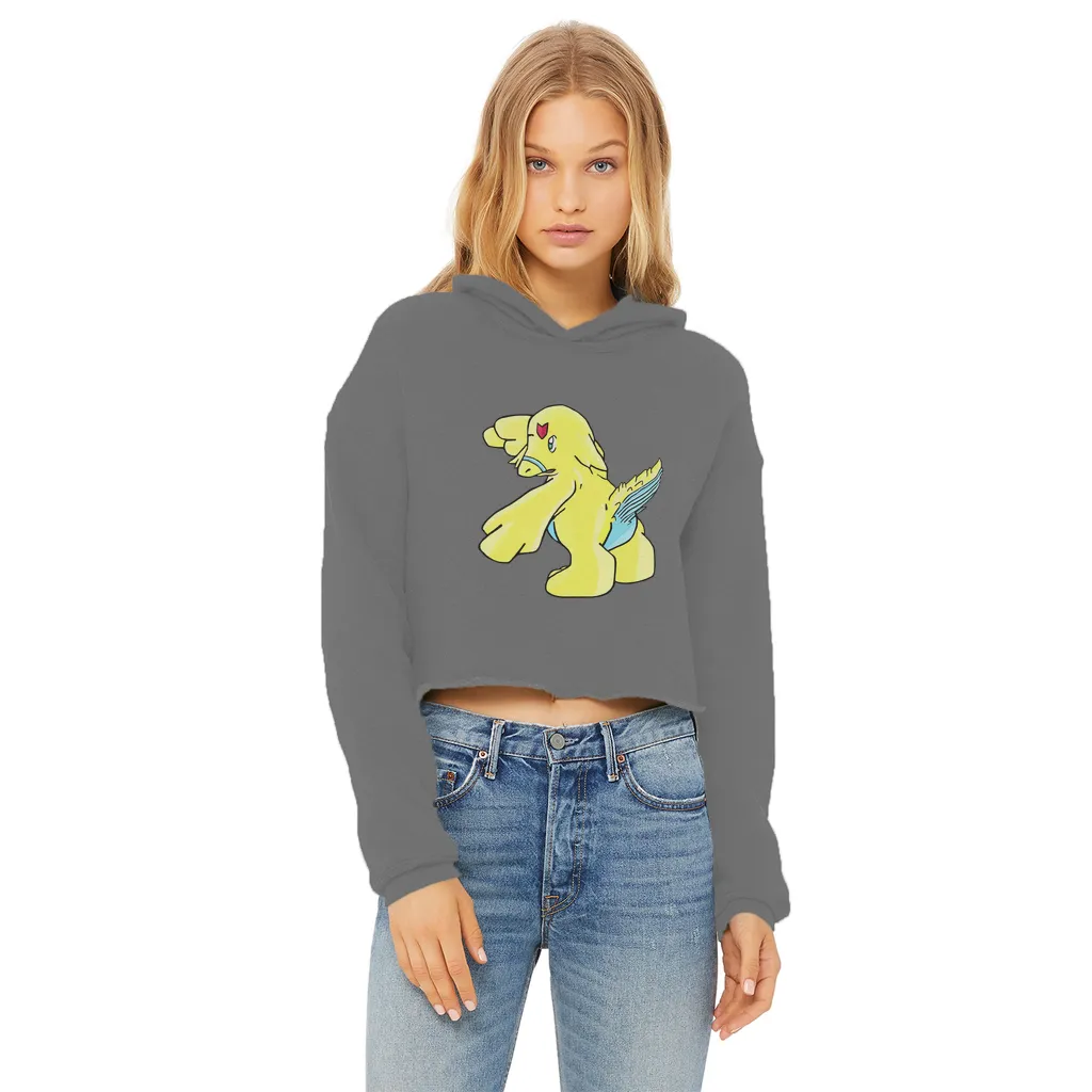 Ductil Ladies Cropped Raw Edge Hoodie