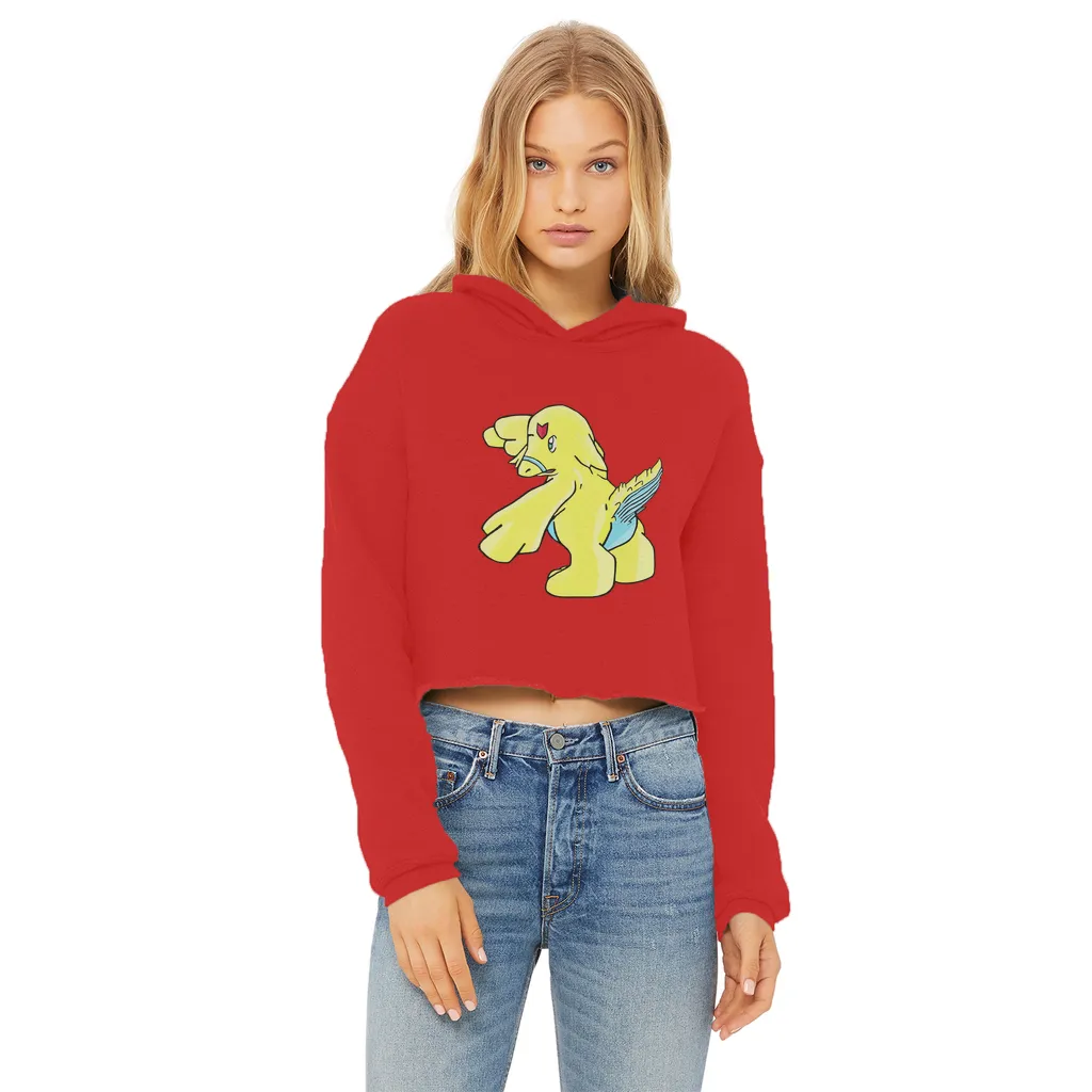 Ductil Ladies Cropped Raw Edge Hoodie
