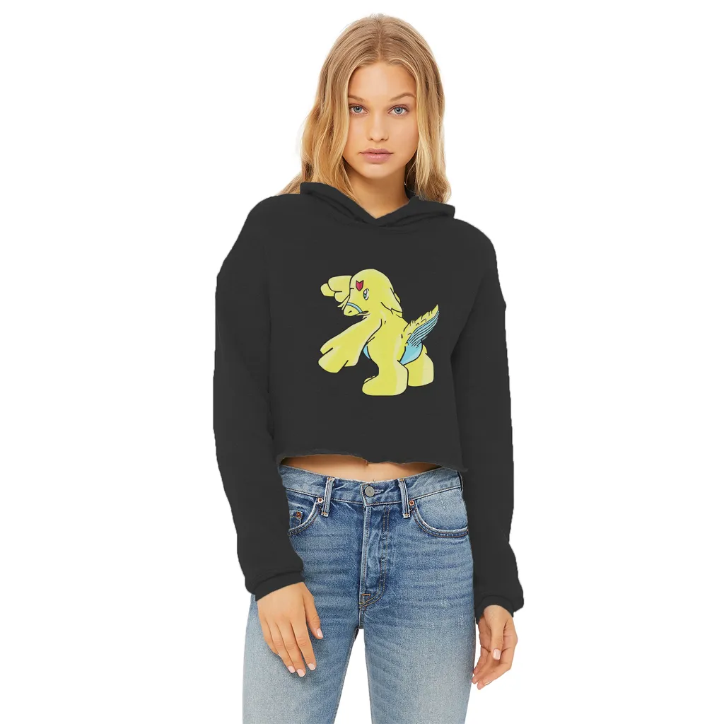 Ductil Ladies Cropped Raw Edge Hoodie