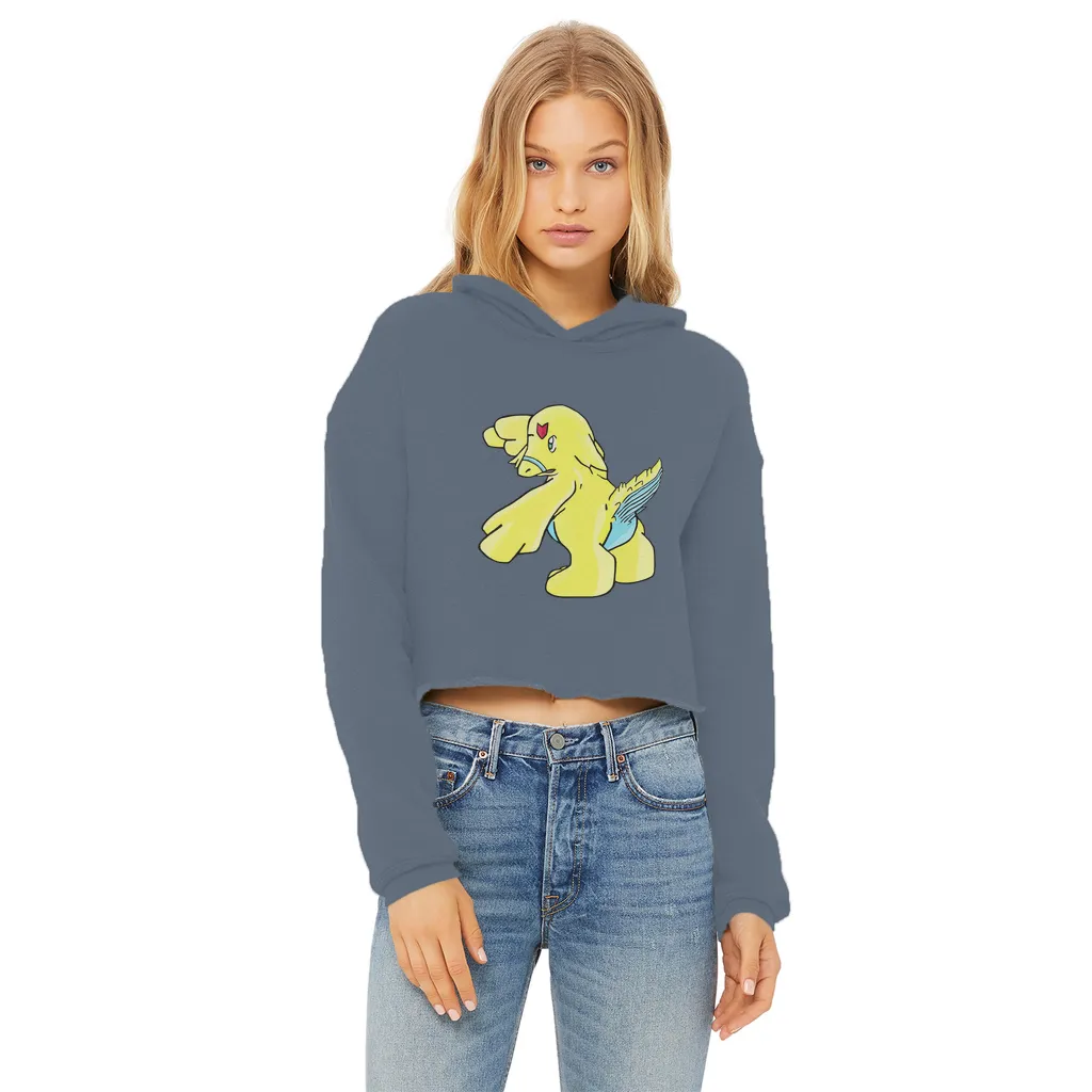 Ductil Ladies Cropped Raw Edge Hoodie