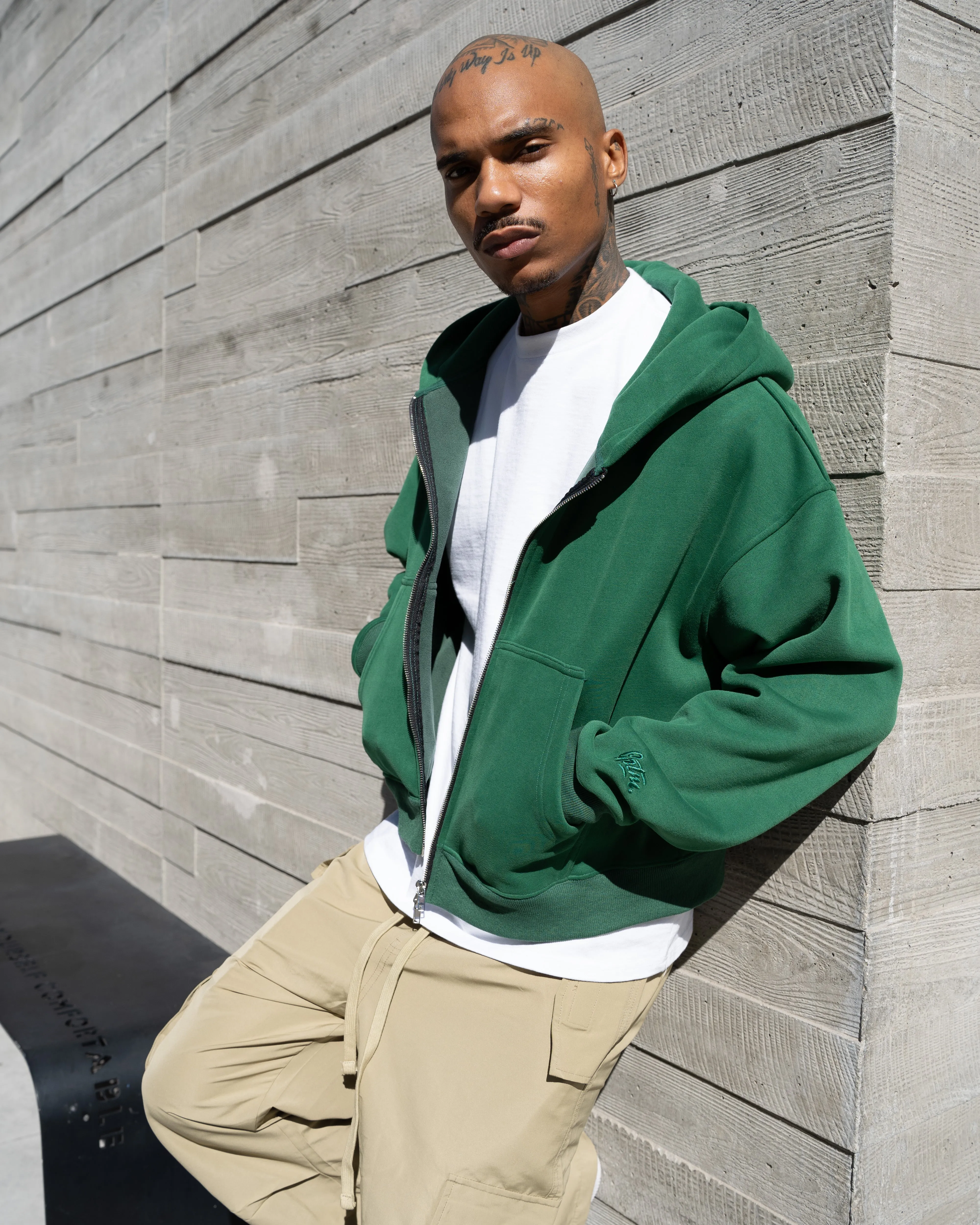 EPTM PERFECT ZIP UP HOODIE - HUNTER GREEN