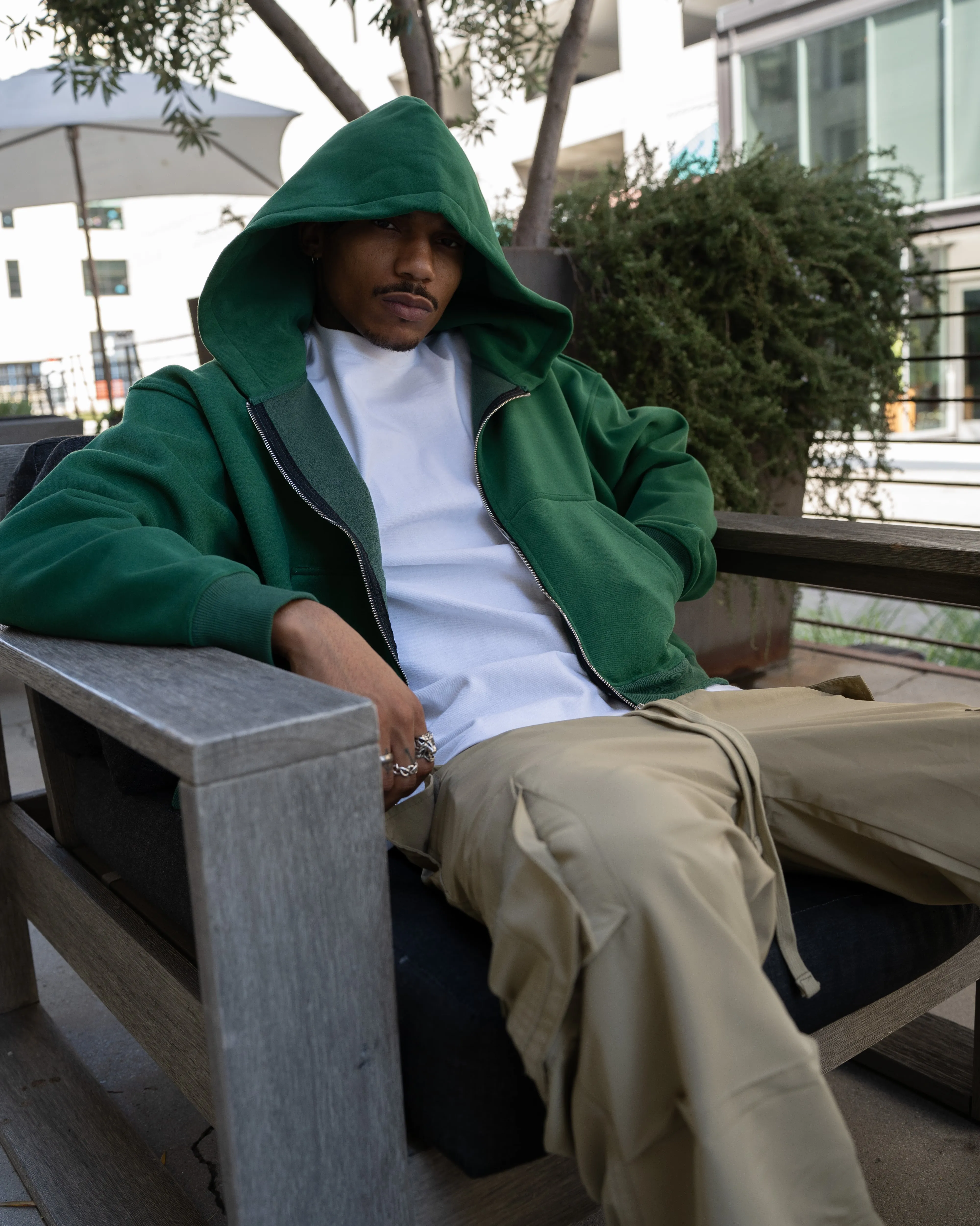 EPTM PERFECT ZIP UP HOODIE - HUNTER GREEN