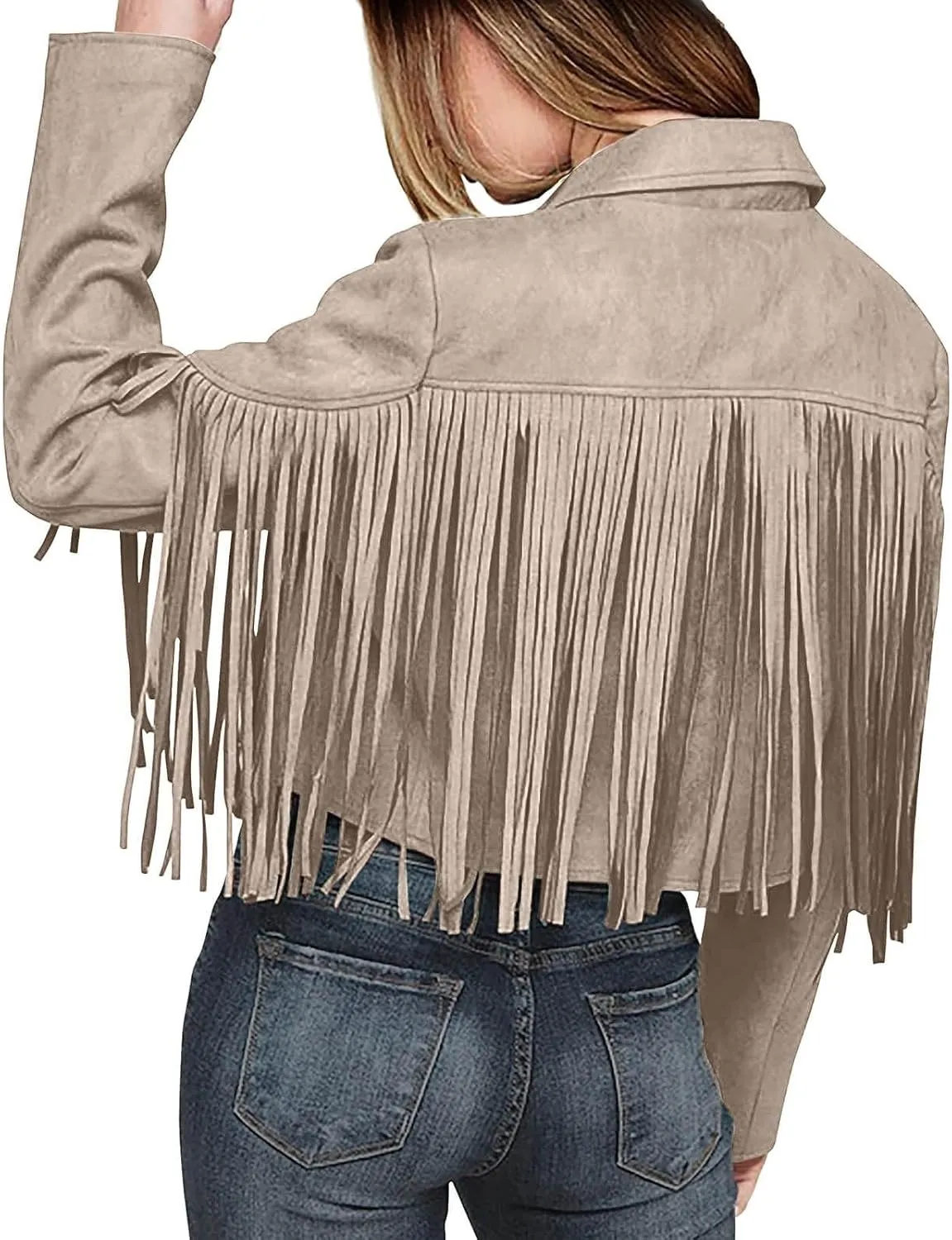 Faux Leather Jackets for Women 2025 Fashion Moto Biker Jacket Fall Winter Fringe Cowboy Cropped Jacket Cool Cardigan