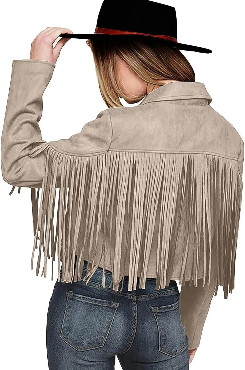 Faux Leather Jackets for Women 2025 Fashion Moto Biker Jacket Fall Winter Fringe Cowboy Cropped Jacket Cool Cardigan