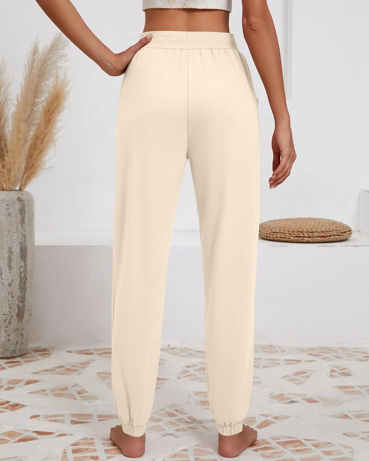 Ficerd 3 Pack Women Sweatpants Trendy Loose Fit Joggers Elastic Sporty Pants Athletic Baggy Lounge Trousers with Pockets