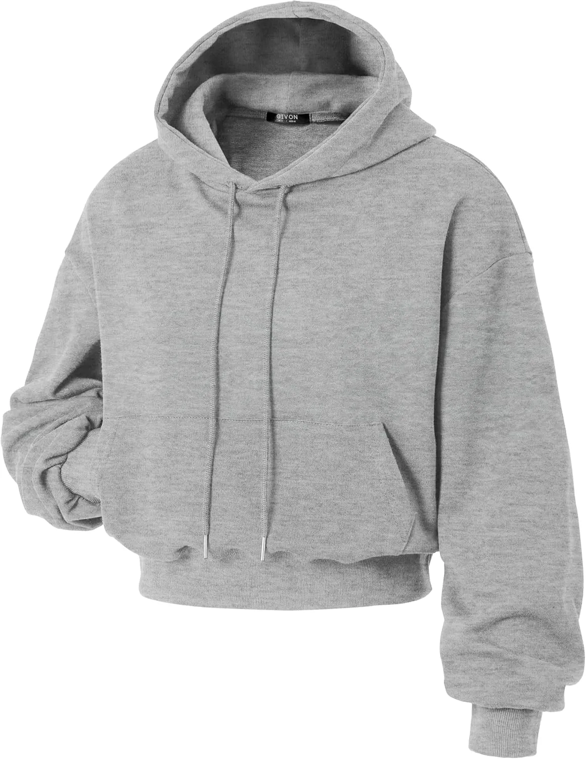 GIVON Women's Cropped Hoodie Pullover Drop Shoulder Lightweight Loose Casual Crop Hoodies