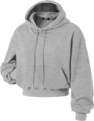 GIVON Women's Cropped Hoodie Pullover Drop Shoulder Lightweight Loose Casual Crop Hoodies