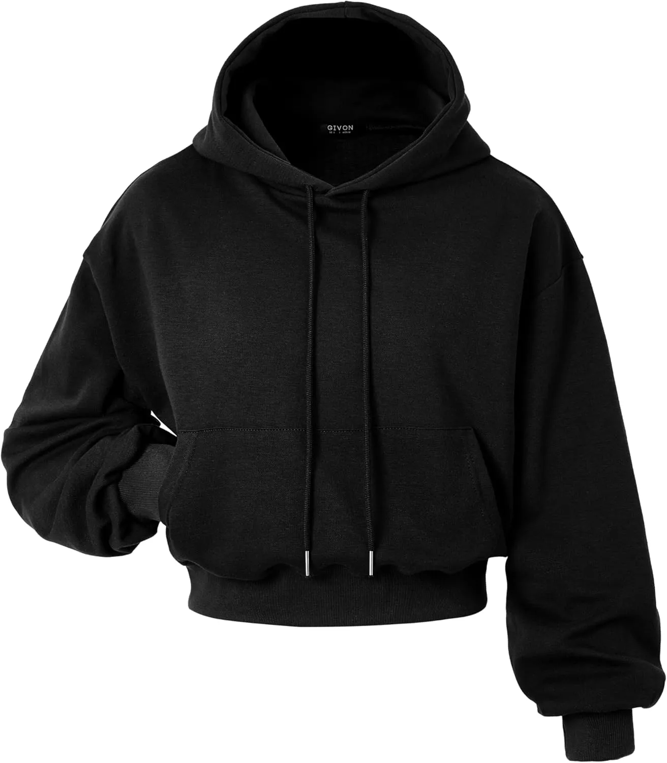 GIVON Women's Cropped Hoodie Pullover Drop Shoulder Lightweight Loose Casual Crop Hoodies