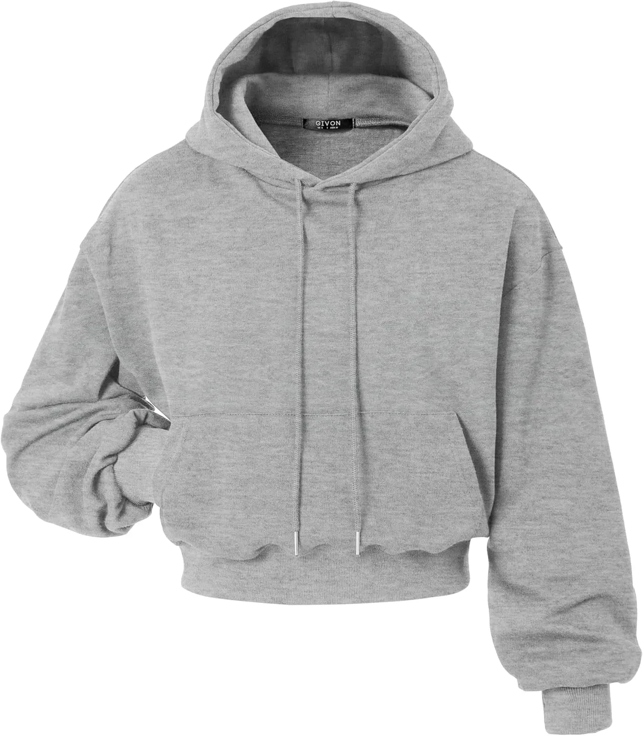 GIVON Women's Cropped Hoodie Pullover Drop Shoulder Lightweight Loose Casual Crop Hoodies