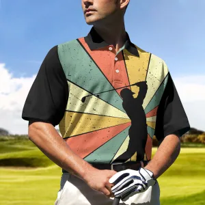 I Hate Golf Nice Shot I Love Golf Polo Shirt, Vintage Color Palette Polo Shirt, Best Golf Shirt For Men Coolspod