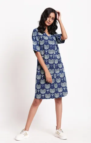 Indigo Shift Dress