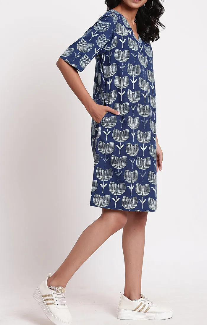 Indigo Shift Dress