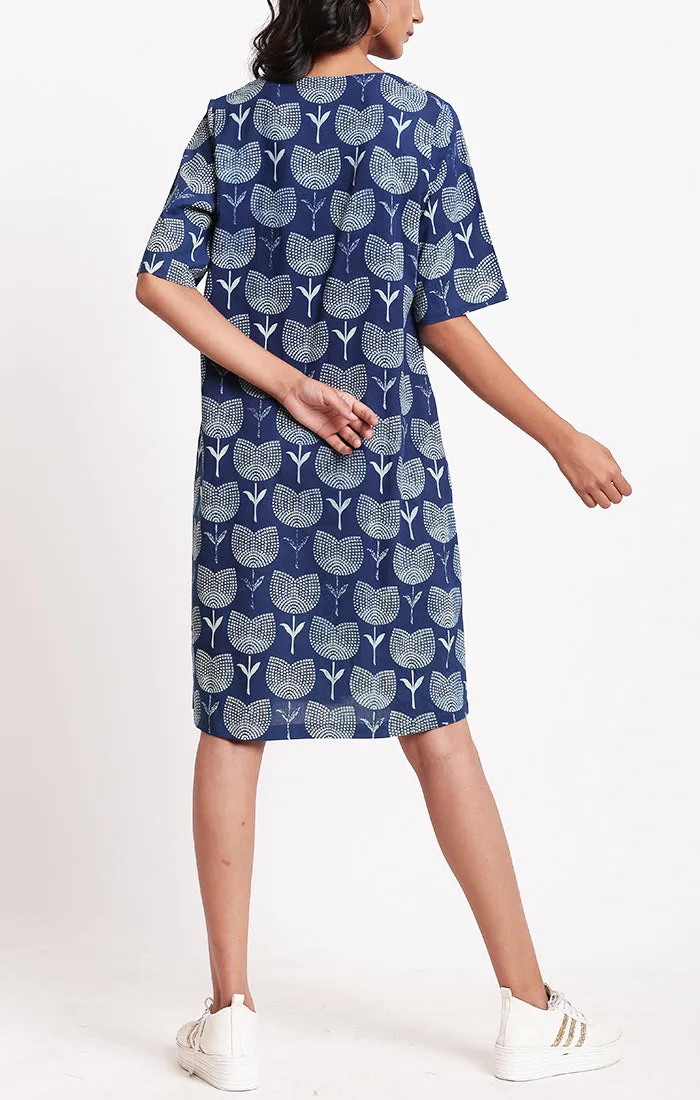 Indigo Shift Dress