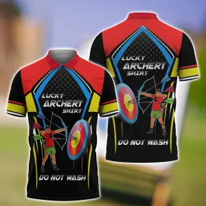 Lucky Archery Polo Shirt Funny Do Not Wash, Idea Gift for Men Love Archery
