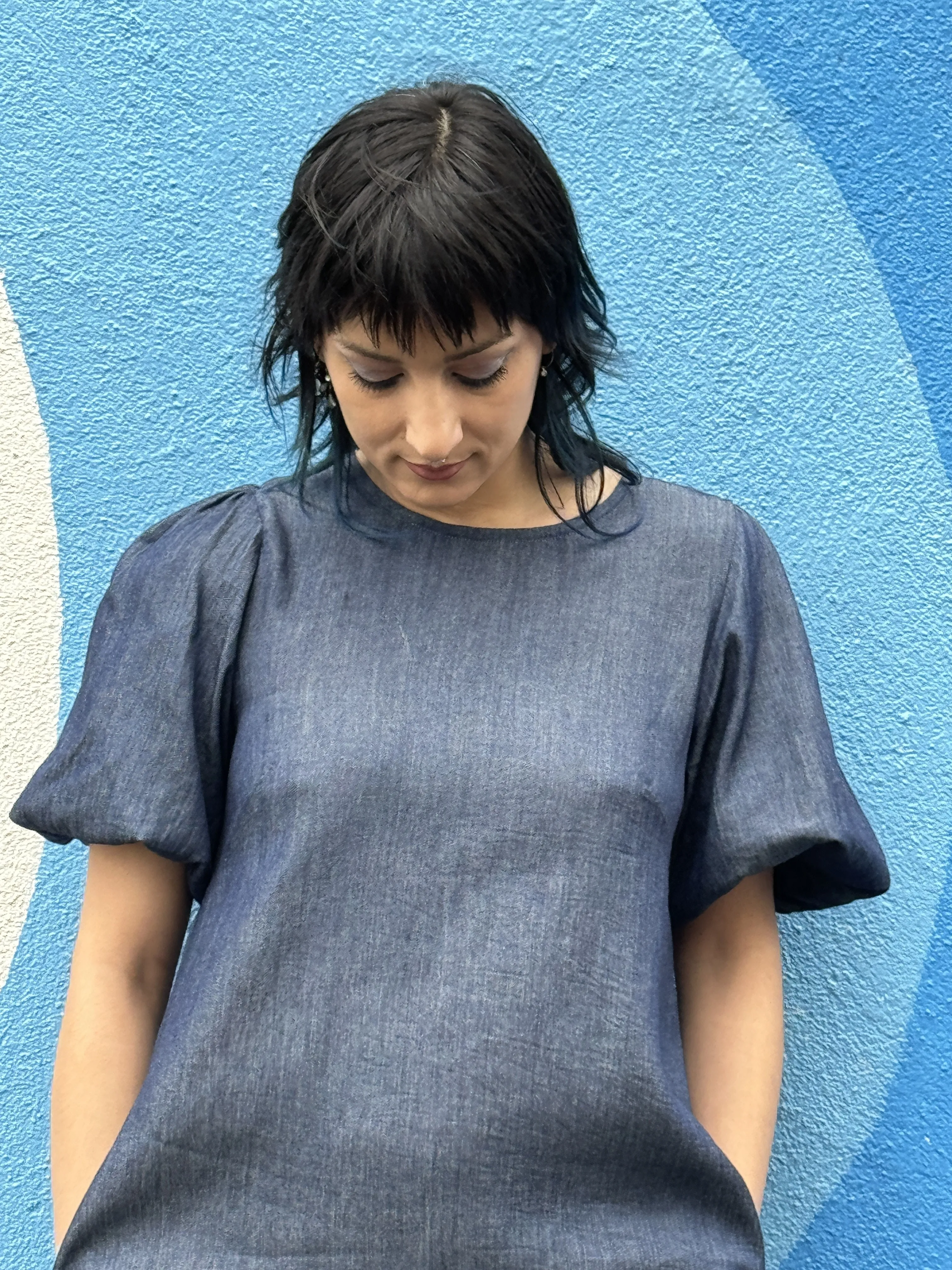 Magician Dress, Blue Tencel