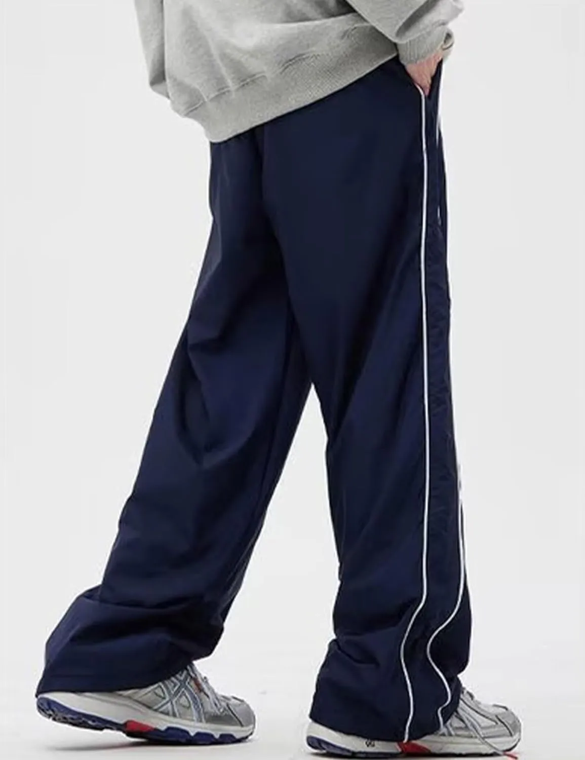 Mens Lightweight Sweatpants Y2k Drawstring Baggy Track Pants Cool Parachute Pants Streetwear