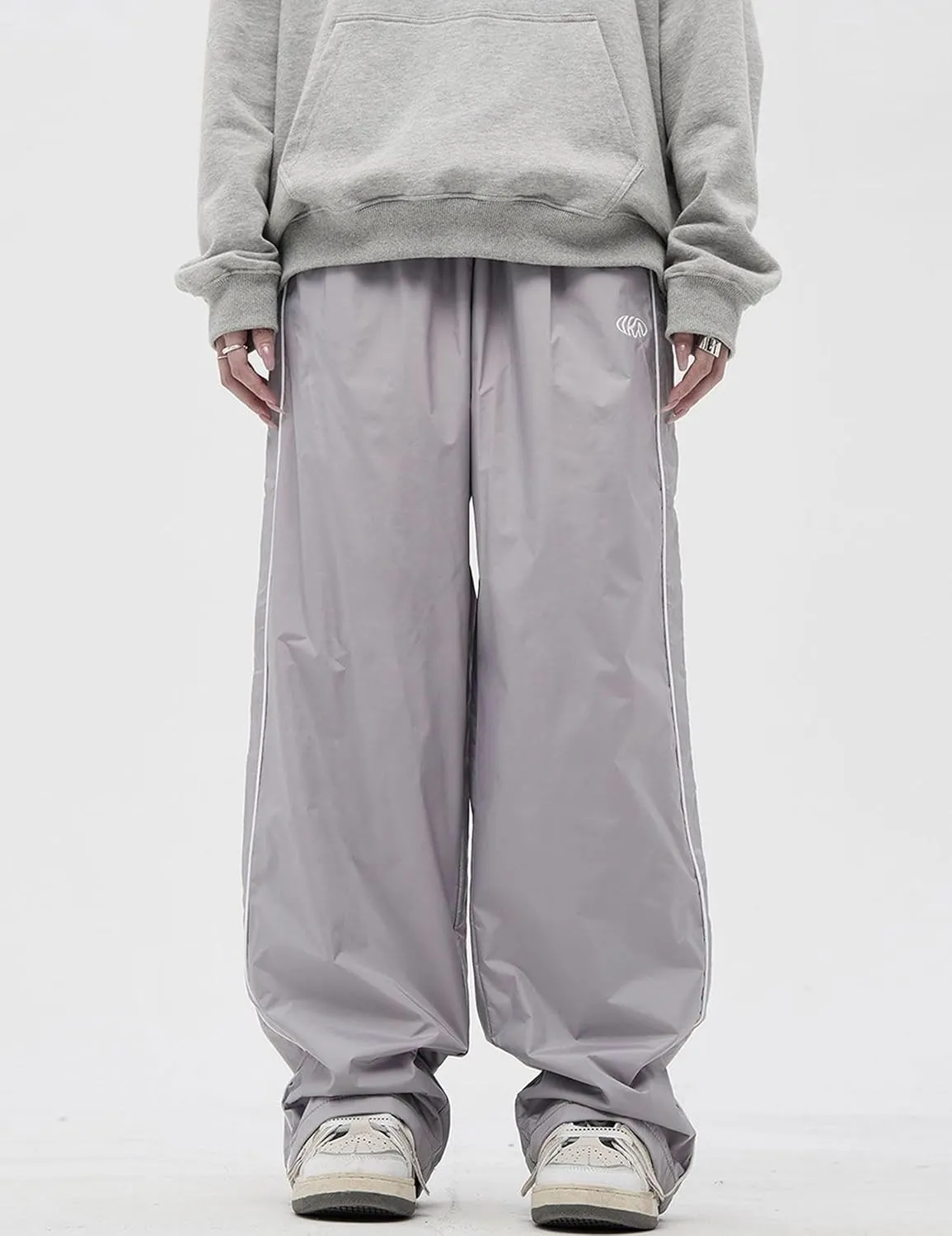 Mens Lightweight Sweatpants Y2k Drawstring Baggy Track Pants Cool Parachute Pants Streetwear