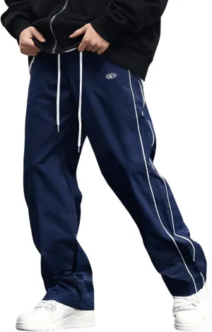 Mens Lightweight Sweatpants Y2k Drawstring Baggy Track Pants Cool Parachute Pants Streetwear