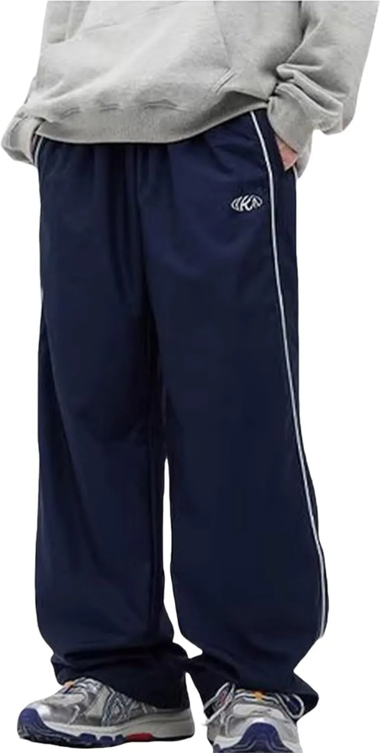 Mens Lightweight Sweatpants Y2k Drawstring Baggy Track Pants Cool Parachute Pants Streetwear
