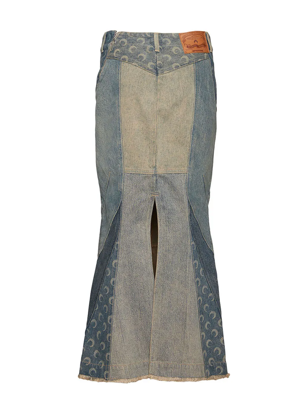 Regenerated Denim Flared Skirt