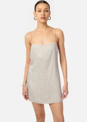Rin Metallic Chiffon Mini Dress Haze